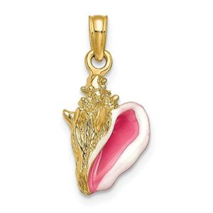 icecarats 14k yellow gold conch shell necklace charm pendant 22mm x 9mm only