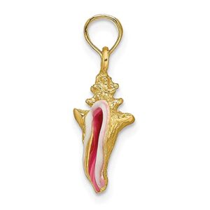 IceCarats 14K Yellow Gold Conch Shell Necklace Charm Pendant 22mm x 9mm Only