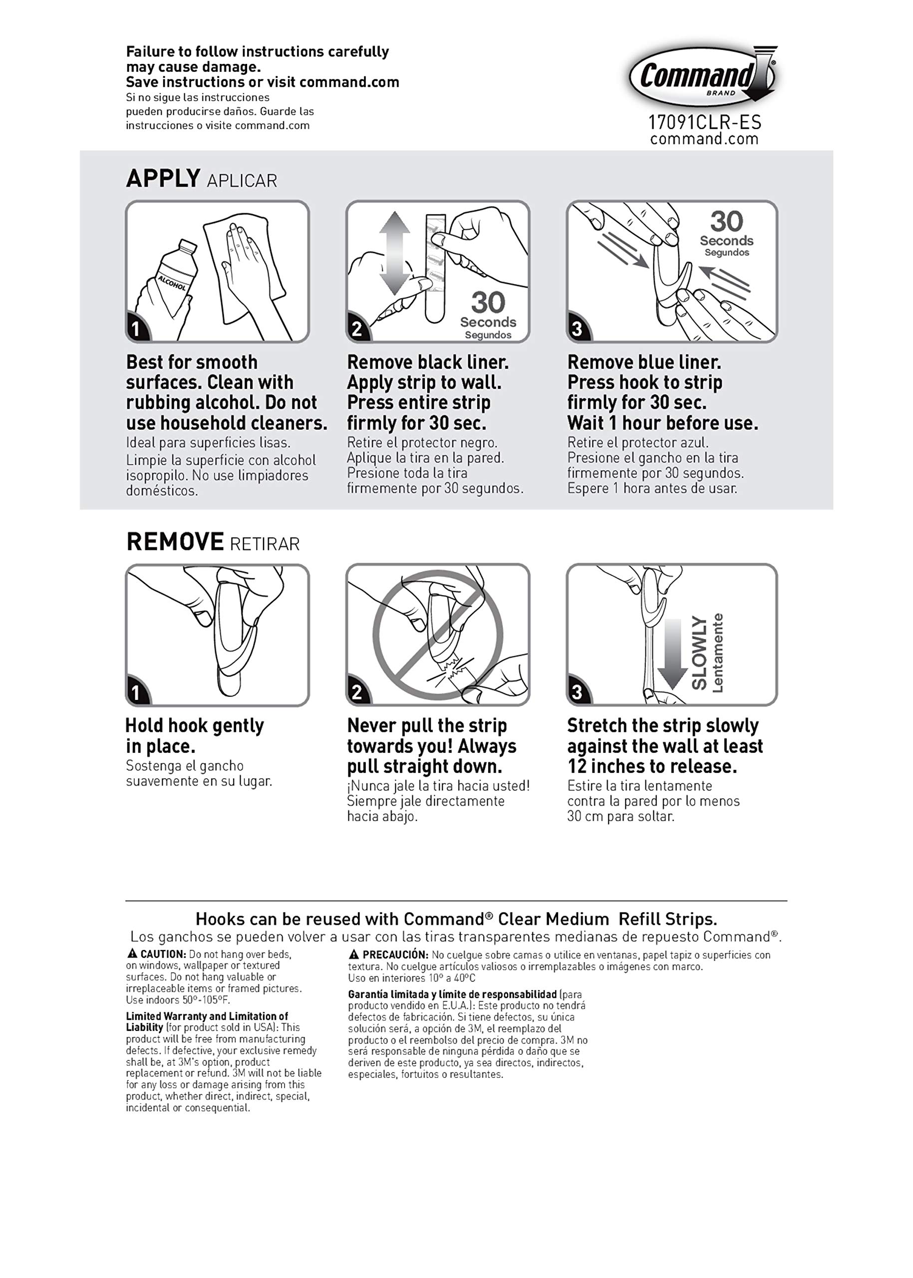 Command 17091CLR-VP Clear Strips, 2-Pack Medium, 12 Hook, Count