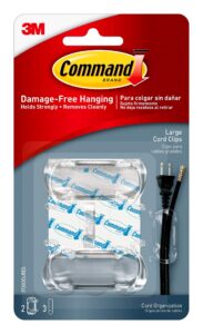 command 17303clr, decorate damage-free, large, 4 pack, 8 total cord organizer, 8 clips, clear, 8 count