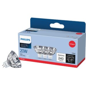 Philips 415687 Indoor Flood 20-Watt MR16 12-Volt Light Bulb, 3-Pack