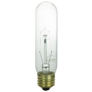 sunlite 60t10/cl incandescent 60-watt, medium based, t10 tubular bulb, clear