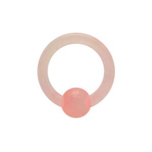 8 Gauge UV Glow Pink Acrylic Captive Bead Rings Tension BCR Ball Ring 8G PA Ring Nose Septum Rings Pierced Body Jewelry - 9/16 Inch (14mm)