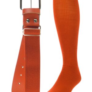 Baseball/Softball Adult Belt & Socks Combo Set (Orange, Medium)