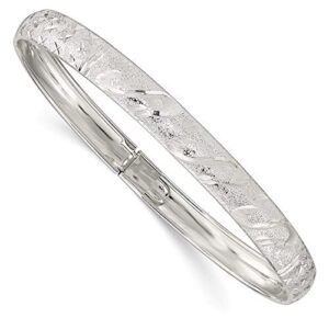 icecarats 925 sterling silver 6.5mm flexible bangle bracelet