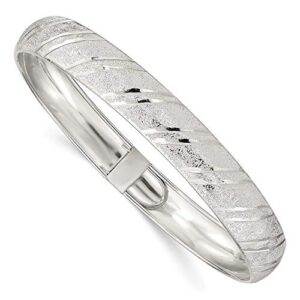 icecarats 925 sterling silver 10.5mm flexible bangle bracelet