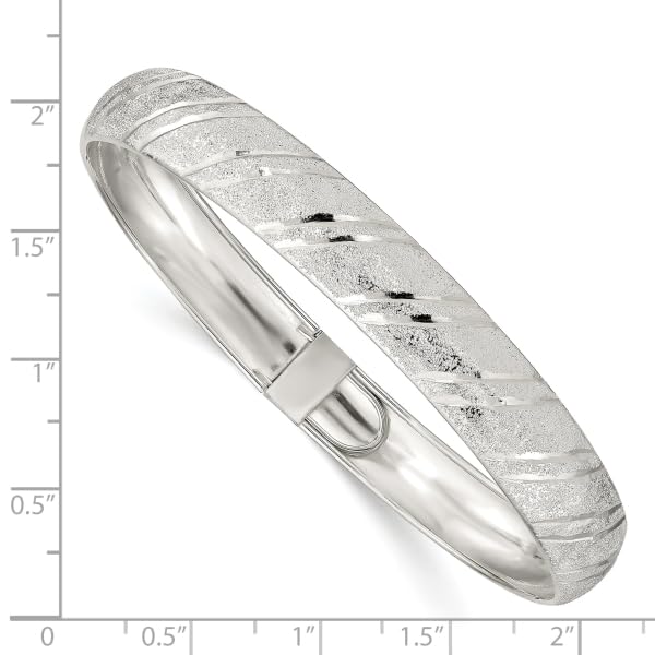 IceCarats 925 Sterling Silver 10.5mm Flexible Bangle Bracelet