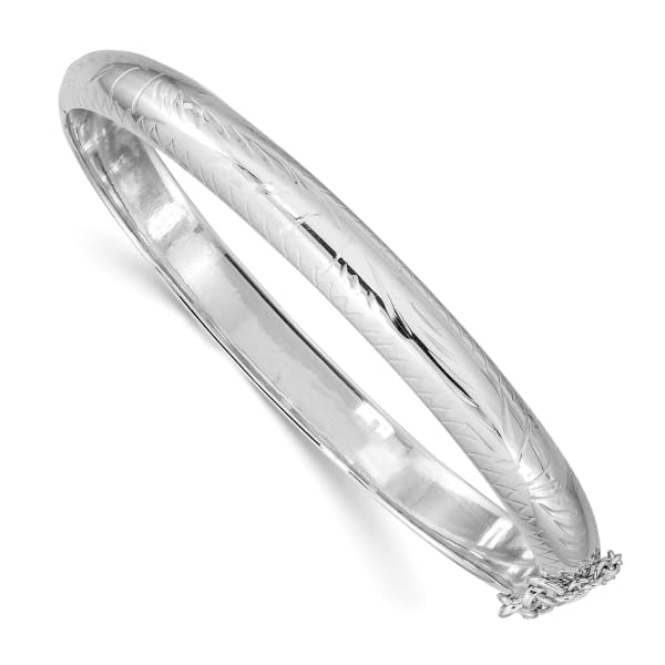 IceCarats 925 Sterling Silver 7mm Hinged Bangle Bracelet