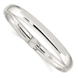 icecarats 925 sterling silver 8mm flexible bangle bracelet