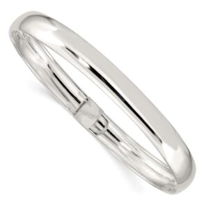 IceCarats 925 Sterling Silver 8mm Flexible Bangle Bracelet