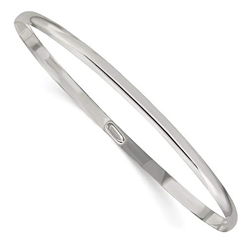 IceCarats 925 Sterling Silver 3mm Slip On Bangle Bracelet