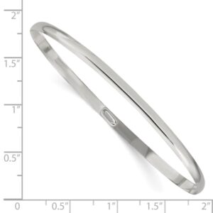 IceCarats 925 Sterling Silver 3mm Slip On Bangle Bracelet