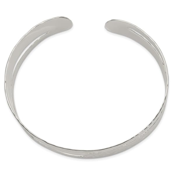 IceCarats 925 Sterling Silver Hammered Cuff Bangle Bracelet