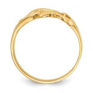 IceCarats 14K Yellow Gold Sea Dolphin Ocean Fish Beach Nautical Waves Ring Size 6.5