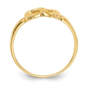 IceCarats 14K Yellow Gold Heart Ring Love Band Size 6.5