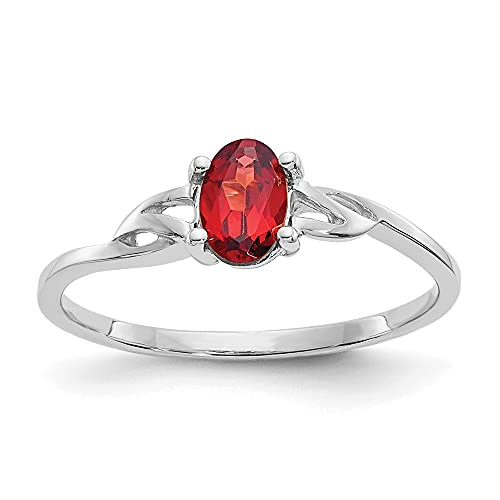 IceCarats 14K White Gold Red Garnet Ring January Birthstone Jewelry Size 7.00