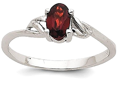 IceCarats 14K White Gold Red Garnet Ring January Birthstone Jewelry Size 7.00