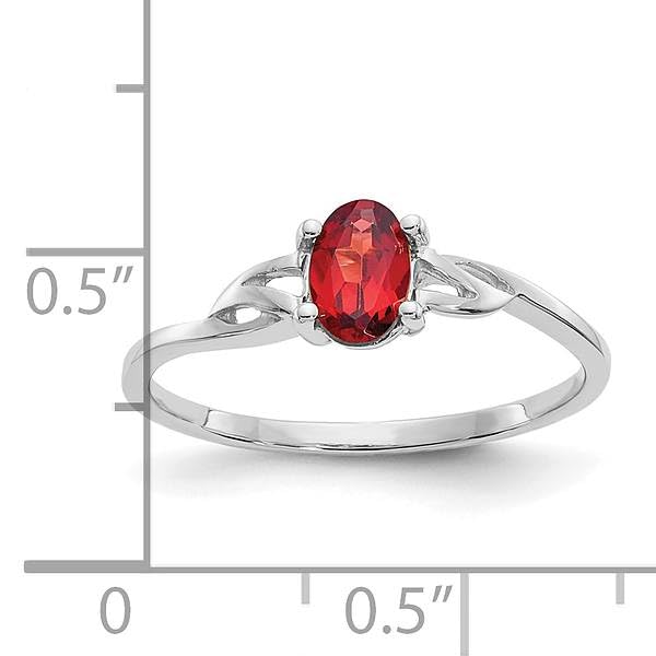 IceCarats 14K White Gold Red Garnet Ring January Birthstone Jewelry Size 7.00