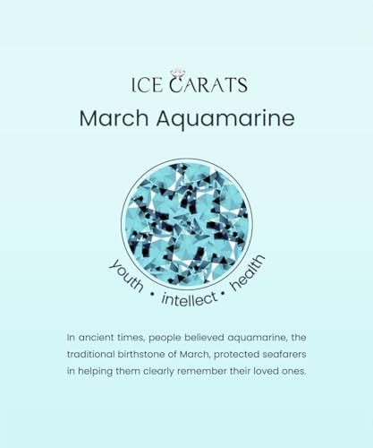 IceCarats 14K Yellow Gold Blue Aquamarine Ring March Birthstone Jewelry Size 7.00