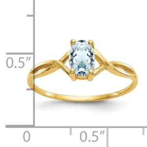 IceCarats 14K Yellow Gold Blue Aquamarine Ring March Birthstone Jewelry Size 7.00