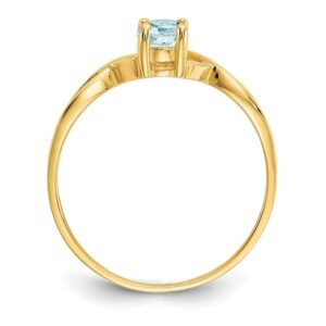 IceCarats 14K Yellow Gold Blue Aquamarine Ring March Birthstone Jewelry Size 7.00