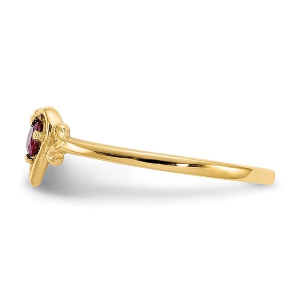 IceCarats 14K Yellow Gold Red Ruby Heart Love Ring July Birthstone Jewelry Size 7