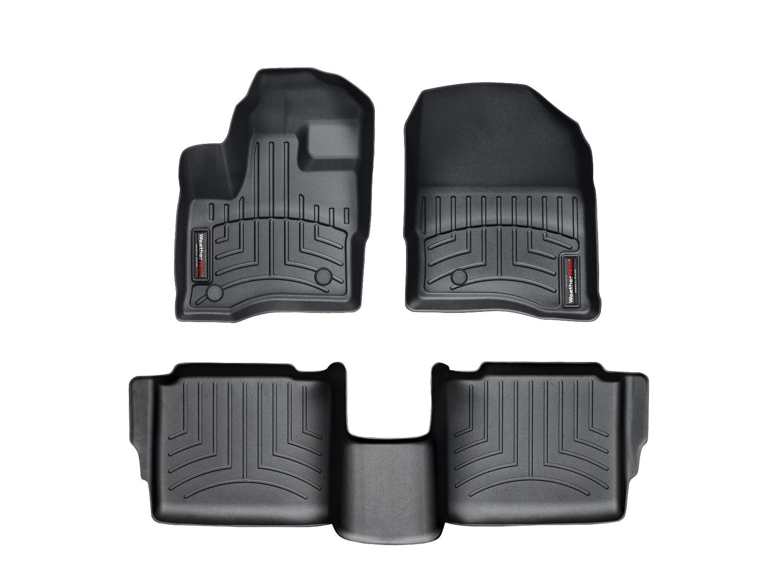 WeatherTech Custom Fit FloorLiner Floor Mats for Ford Taurus (443021-442702) - 1st & 2nd Row, Black