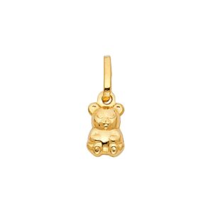 goldenmine fine jewelry collection 14k yellow gold teddy bear pendant