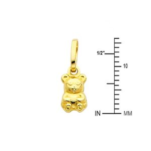 GoldenMine Fine Jewelry Collection 14K Yellow Gold Teddy Bear Pendant