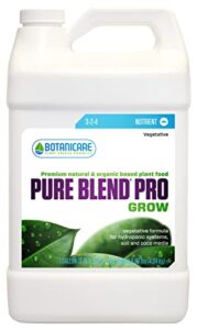 botanicare pure blend pro grow, nutrient, 3-2-4, 1 gal.