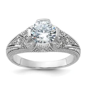 icecarats 925 sterling silver cubic zirconia cz vintage engagement ring size 7