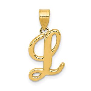 14K Yellow Gold Dainty Letter L Initial Name Monogram Necklace Charm Pendant Only