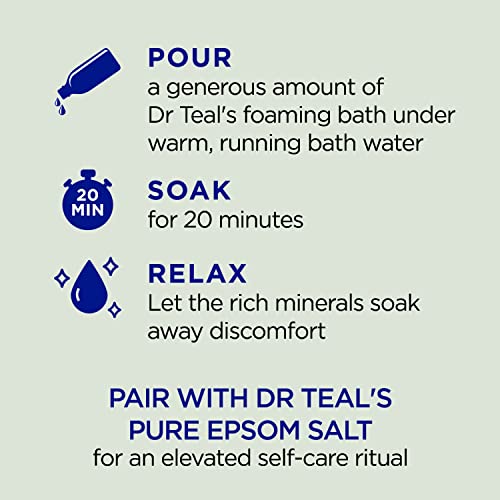 Dr Teal's Foaming Bath with Pure Epsom Salt, Relax & Relief with Eucalyptus & Spearmint, 34 fl oz (Packaging May Vary)