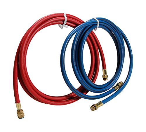 Robinair 34722 Replacement 9' Long Red and Blue R-134a Enviro-Guard Hose Set for 34788, 34288, and 34134Z RRR Machines