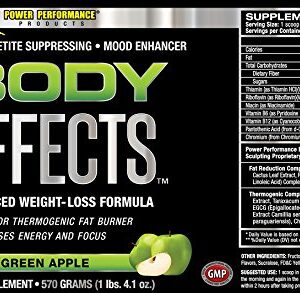 Power Performance Products Body Effects Pre Workout Supplement - Green Apple,1.25 pounds