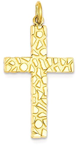 IceCarats 14K Yellow Gold Nugget Latin Mexican Holy Cross Necklace Religious Pendant Jesus Christ Charm Only