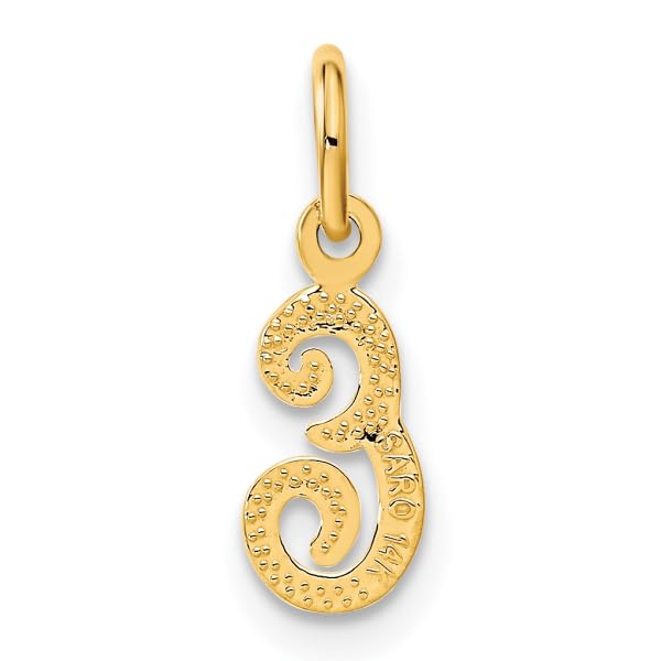 14K Yellow Gold Dainty Letter E Initial Name Monogram Necklace Charm Pendant Only