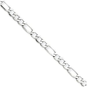 IceCarats 14K White Gold 2.5mm Figaro Link Chain Bracelet 7 inch