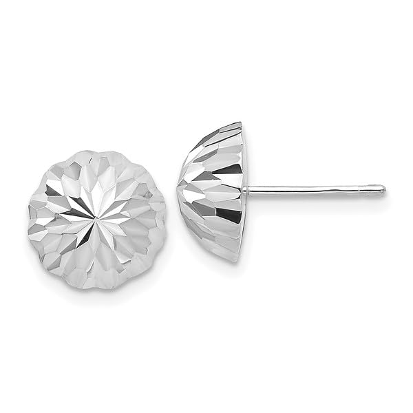 14K White Gold Half Ball Stud Earrings