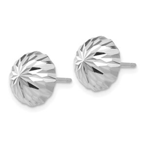 14K White Gold Half Ball Stud Earrings