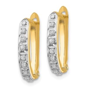 14k yellow gold diamond hinged hoop earrings