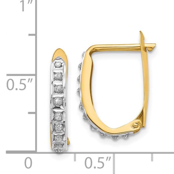 14K Yellow Gold Diamond Hinged Hoop Earrings