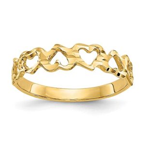 icecarats 14k yellow gold heart love ring size 6