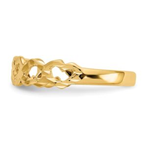 IceCarats 14K Yellow Gold Heart Love Ring Size 6