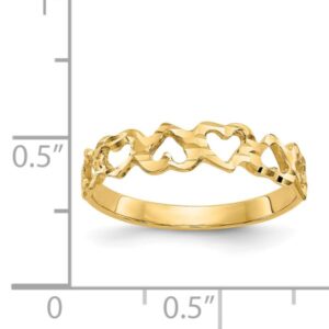 IceCarats 14K Yellow Gold Heart Love Ring Size 6