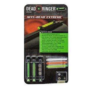 Dead Ringer Accu-Bead| Universal Magnetic Front Sights with Interchangeable Light Pipes | Three Sights Fitting 1/4", 5/16" and 3/8" Ribs, Six Light Pipes,Green