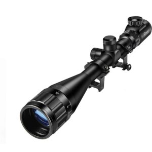 cvlife hunting rifle scope 6-24x50 aoe red and green illuminated gun scope with free mount