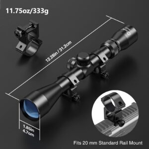 CVLIFE 3-9x40 Optics R4 Reticle Crosshair Scope with 20mm Free Mounts