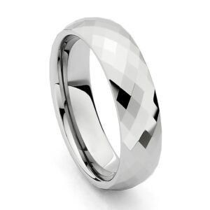 goldenmine 6mm faceted tungsten wedding band - size 8.5