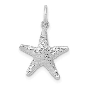 IceCarats 14K White Gold Starfish Necklace Charm Pendant 22mm x 14mm Only